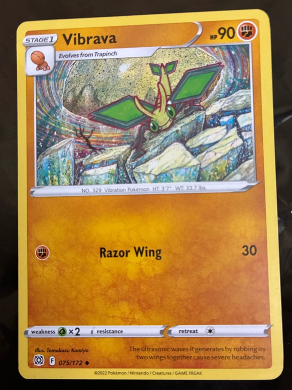 Vibrava Pokémon Card - 90 HP -Stage 1